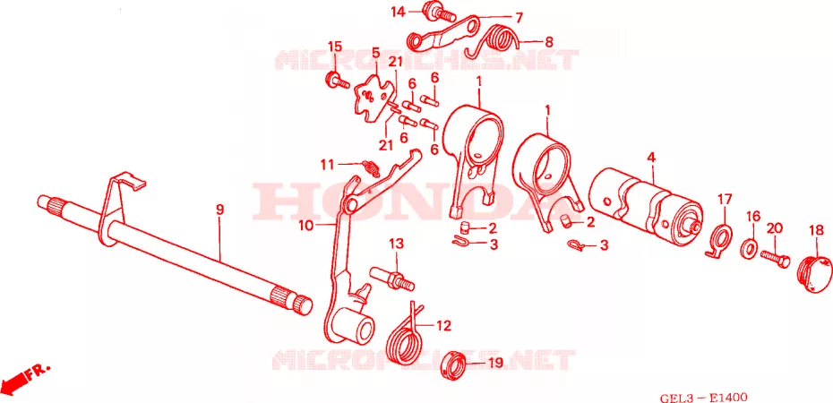 TAMBOR CAMBIO ENGRANAJES Honda MOTO 50 XR 2000  XR50RY
