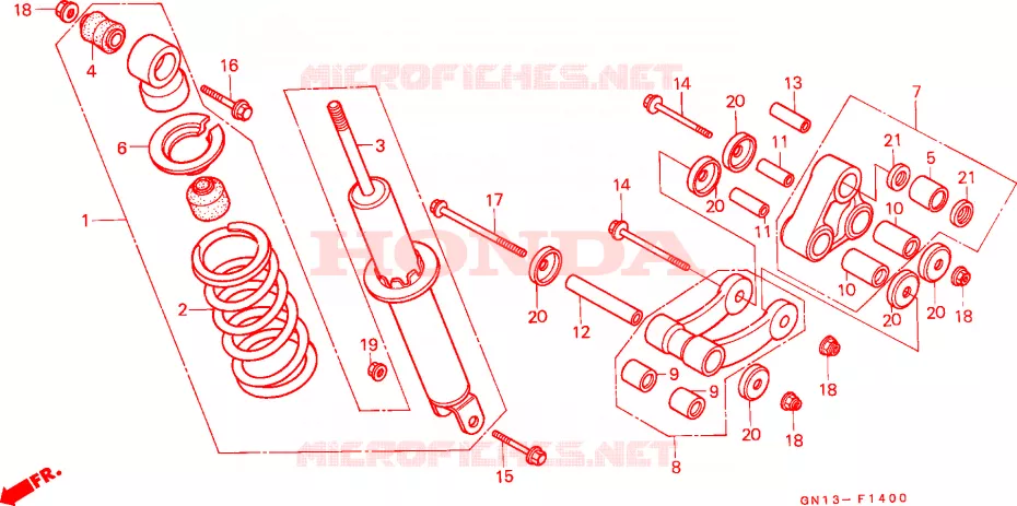 ALMOHADILLA TRASERA Honda MOTO 80 XR 1993  XR80RP