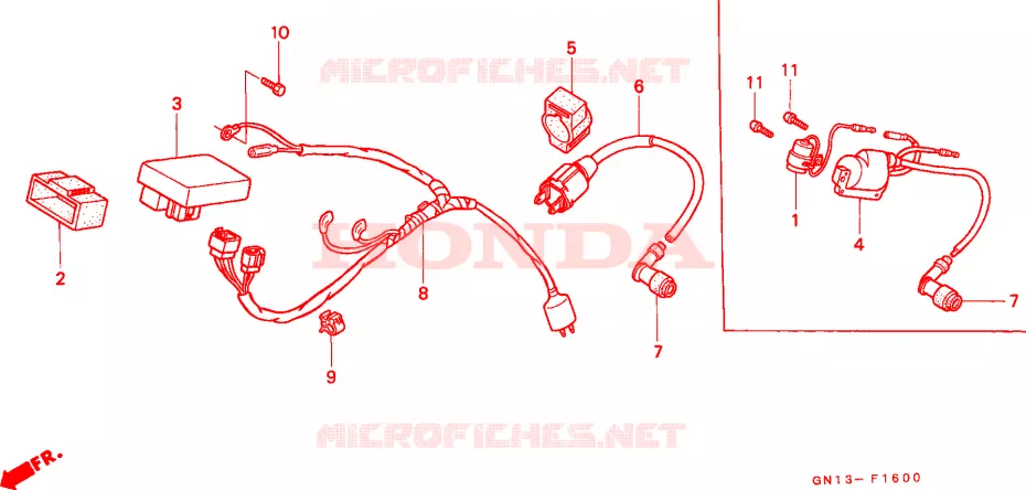CONJUNTO DE ALAMBRES/ BOBINA DE ENCENDIDO Honda MOTO 80 XR 1993  XR80RP