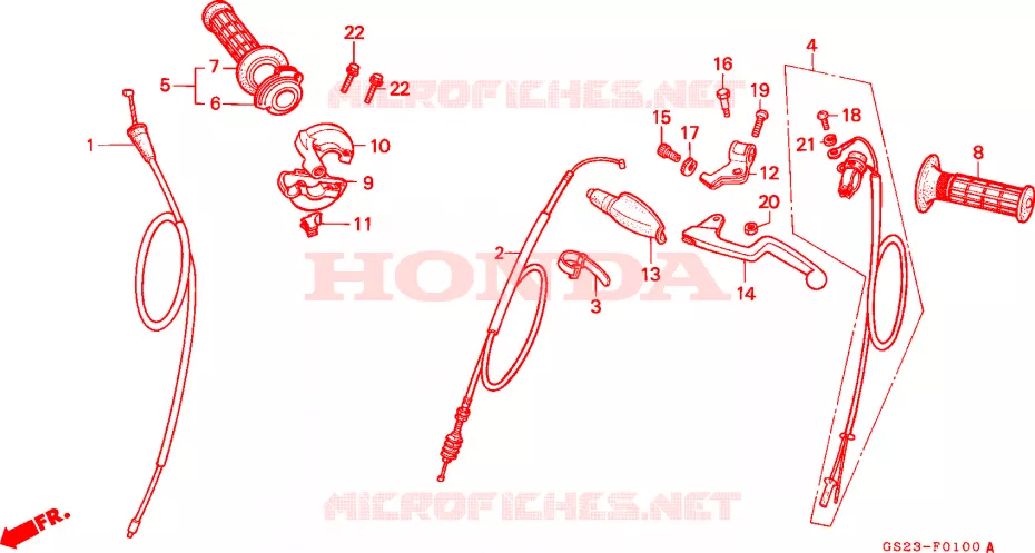 PALANCA DE MANIJA/INTERRUPTOR/CABLE Honda MOTO 80 CR 1995  CR80RS