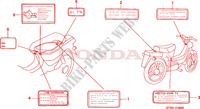 ETIQUETA DE PRECAUCION para Honda WALLAROO 50 MOPED DL self starter 2000