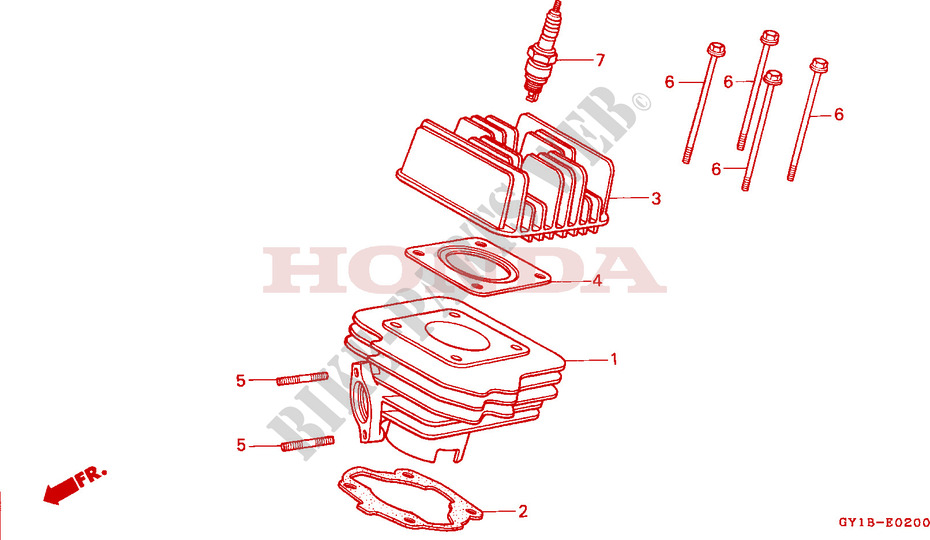 CILINDRO/CULATA DE CILINDRO para Honda VISION MET IN 50, 25KM/H LIMITED 1991