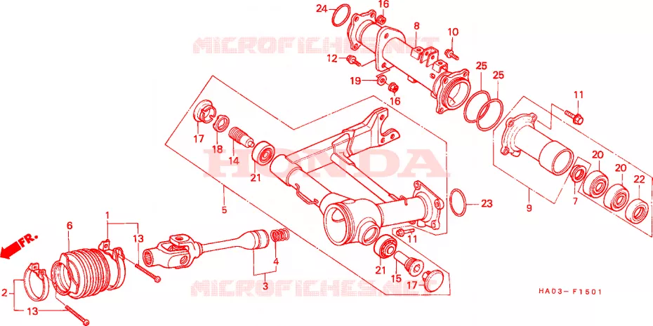HORQUILLA TRASERA/EJE DE HELICE(2) Honda ATV 250 ATC 1988  ATC250ESJ_U