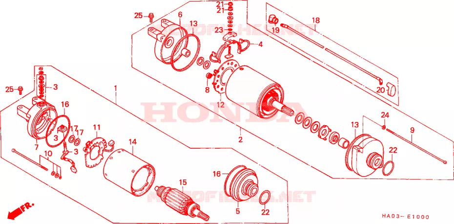 MOTOR DE ARRANQUE Honda ATV 250 ATC 1988  ATC250ESJ_U