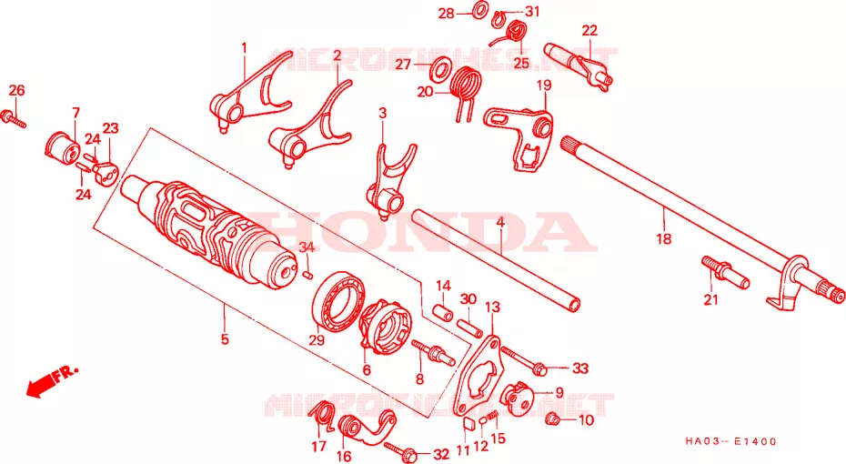TAMBOR CAMBIO ENGRANAJES Honda ATV 250 ATC 1986  ATC250ESG