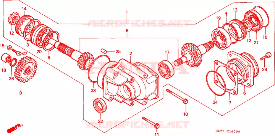 CAJA DE ENGRANAJE LATERAL Honda ATV 350 FOURTRAX 1987  TRX350DH