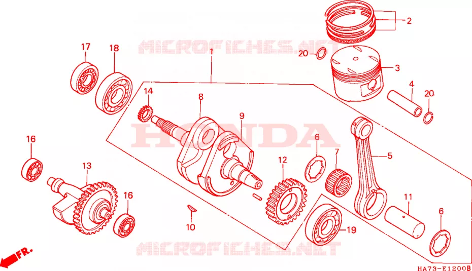 CIGUENAL/PISTON Honda ATV 350 FOURTRAX 1987  TRX350H