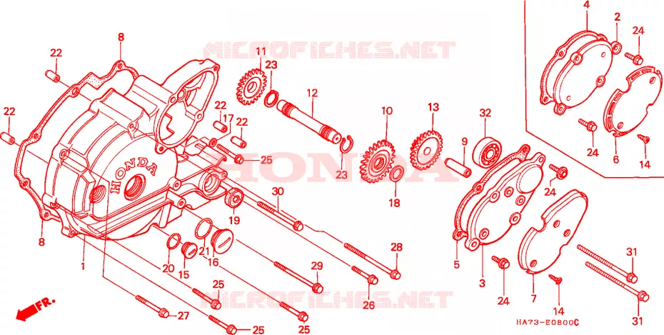 CUBIERTA DE CARTER IZQ. Honda ATV 350 FOURTRAX 1992  TRX350N