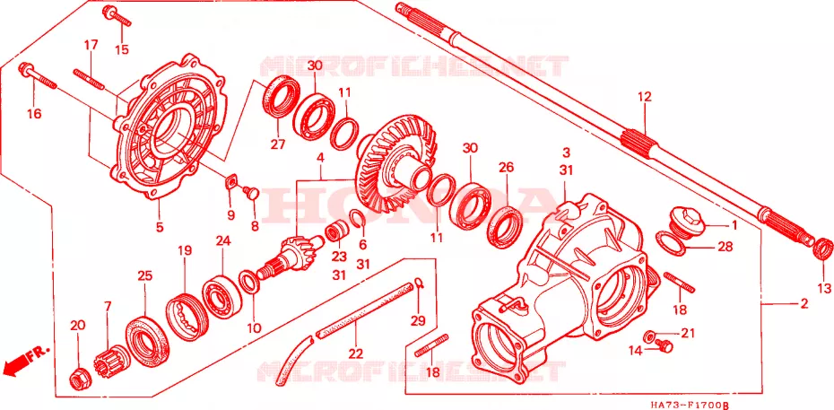 ENGRANAJE FINAL TRASERO Honda ATV 350 FOURTRAX 1987  TRX350DH
