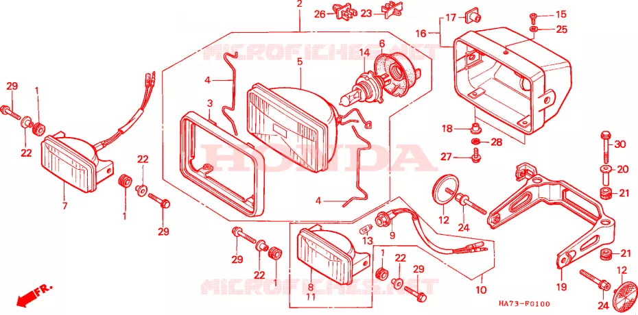 FARO DELANTERO(1) Honda ATV 350 FOURTRAX 1992  TRX350N