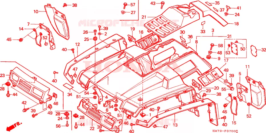 GUARDABARROS DELANTERO(1) Honda ATV 350 FOURTRAX 1987  TRX350H