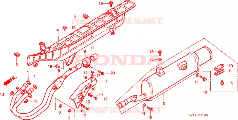 SILENCIADOR DE ESCAPE Honda ATV 350 FOURTRAX 1987  TRX350H