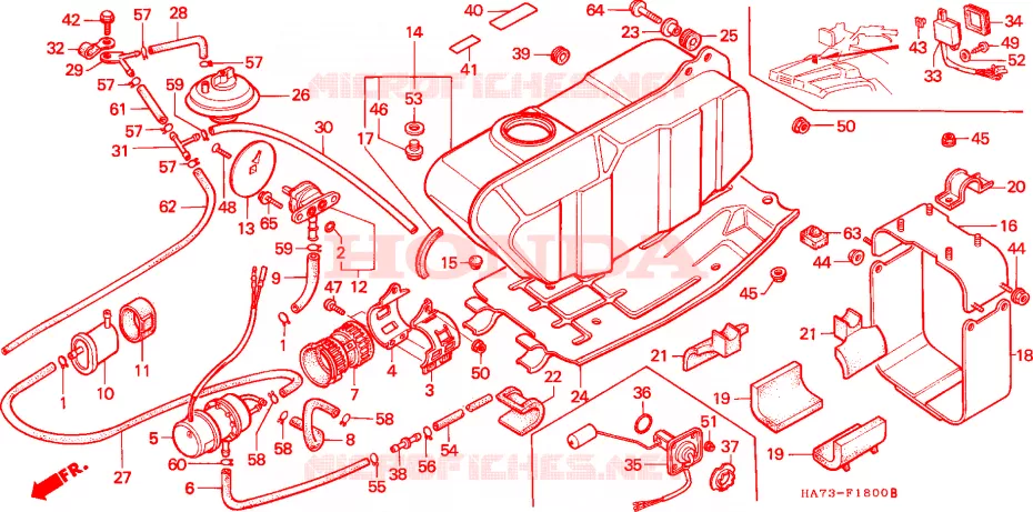 TANQUE DE COMBUSTIBLE Honda ATV 350 FOURTRAX 1987  TRX350DH