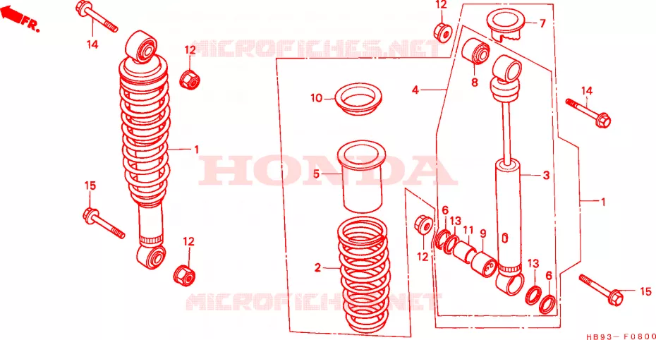 ACOLCHADO DELANTERO Honda ATV 250 FOURTRAX 1989  TRX250RK