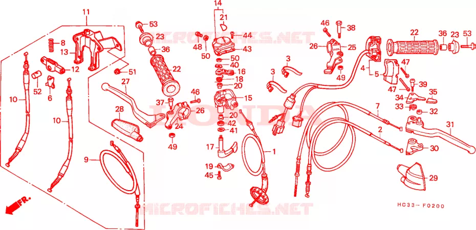 INTERRUPTOR/CABLE Honda ATV 125 FOURTRAX 1987  TRX125H
