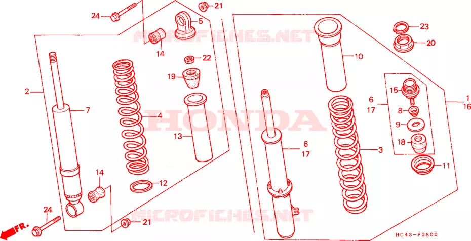 ACOLCHADO DELANTERO Honda ATV 300 FOURTRAX 1990  TRX300FWL