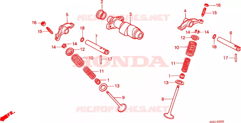 ARBOL DE LEVAS/VALVULA Honda ATV 300 FOURTRAX 1990  TRX300FWL