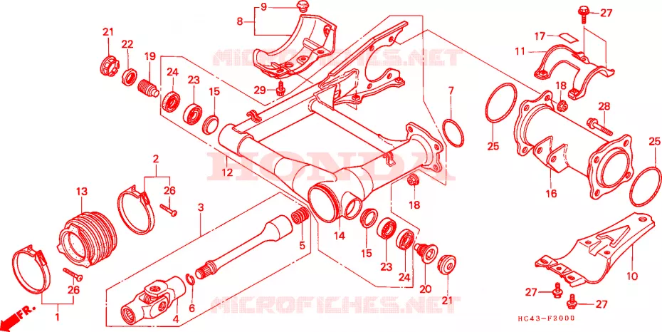 BRAZO DE OSCILACION Honda ATV 300 FOURTRAX 1990  TRX300FWL
