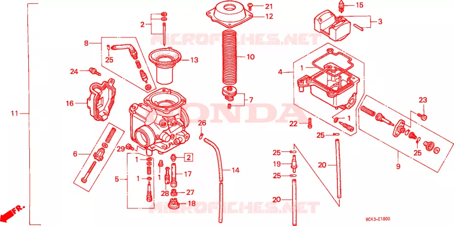 CARBURADOR Honda ATV 300 FOURTRAX 1991  TRX300M