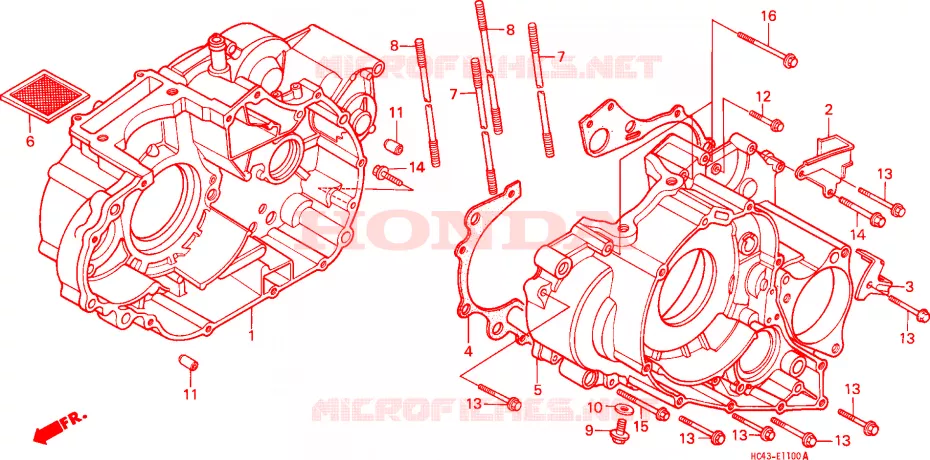 CARTER DE MOTOR Honda ATV 300 FOURTRAX 1990  TRX300L