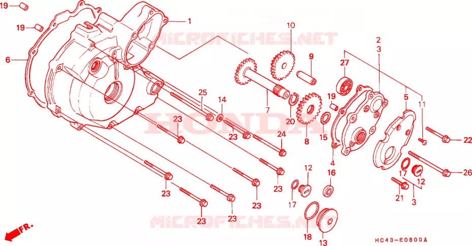 CUBIERTA DE CARTER IZQ. Honda ATV 300 FOURTRAX 1990  TRX300FWL