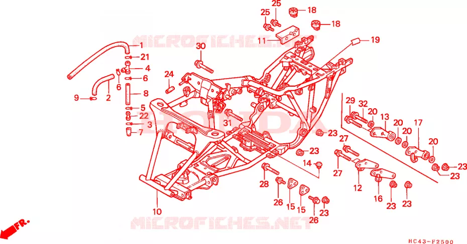 CUERPO DE BASTIDOR Honda ATV 300 FOURTRAX 1991  TRX300M
