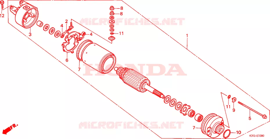 MOTOR DE ARRANQUE Honda ATV 300 FOURTRAX 1990  TRX300L
