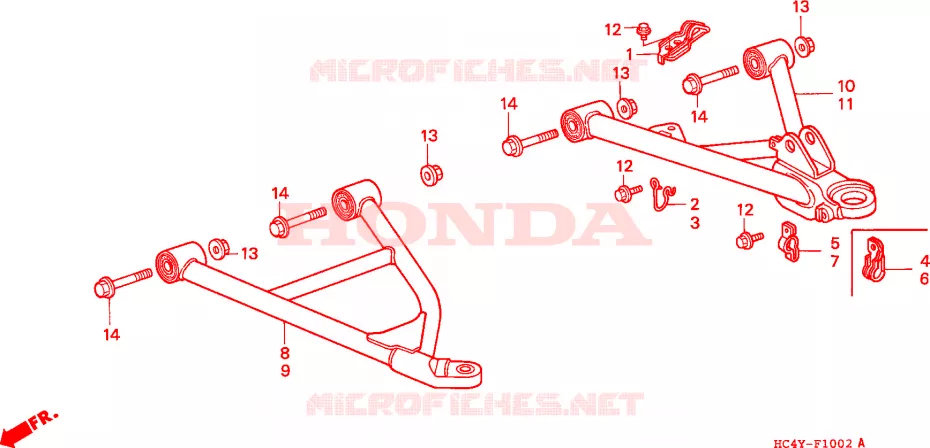 BRAZO DELANTERO Honda ATV 300 FOURTRAX 1993  TRX300FWP