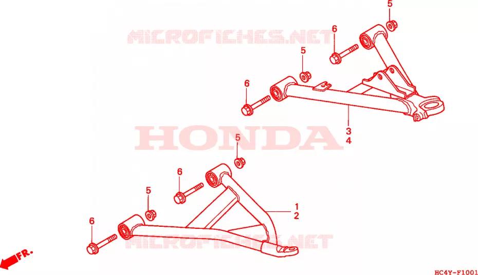 BRAZO DELANTERO Honda ATV 300 FOURTRAX 1993  TRX300P