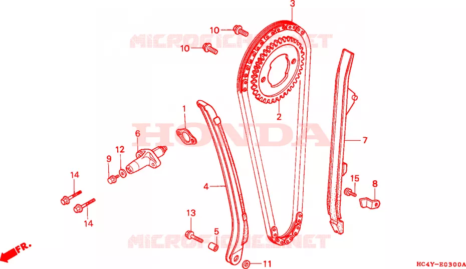 CADENA DE LEVA/TENSIONADOR Honda ATV 300 FOURTRAX 1994  TRX300FWR