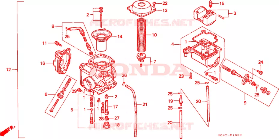 CARBURADOR Honda ATV 300 FOURTRAX 1993  TRX300P