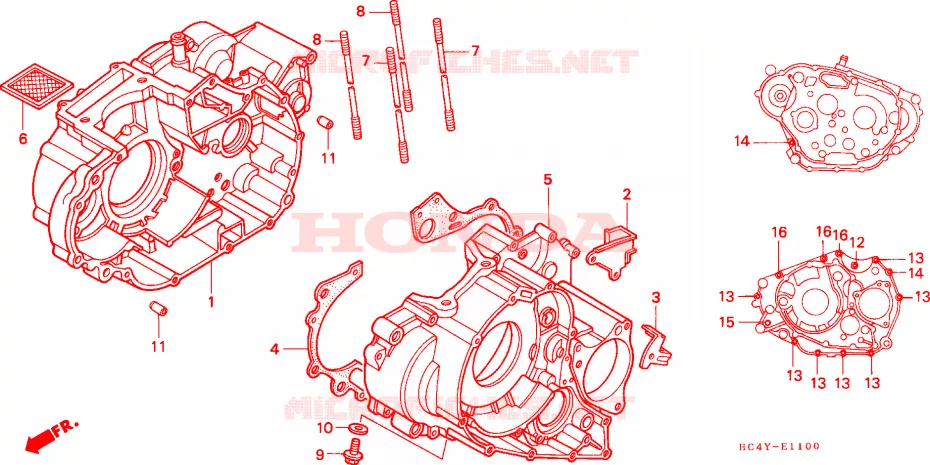 CARTER DE MOTOR Honda ATV 300 FOURTRAX 1994  TRX300FWR