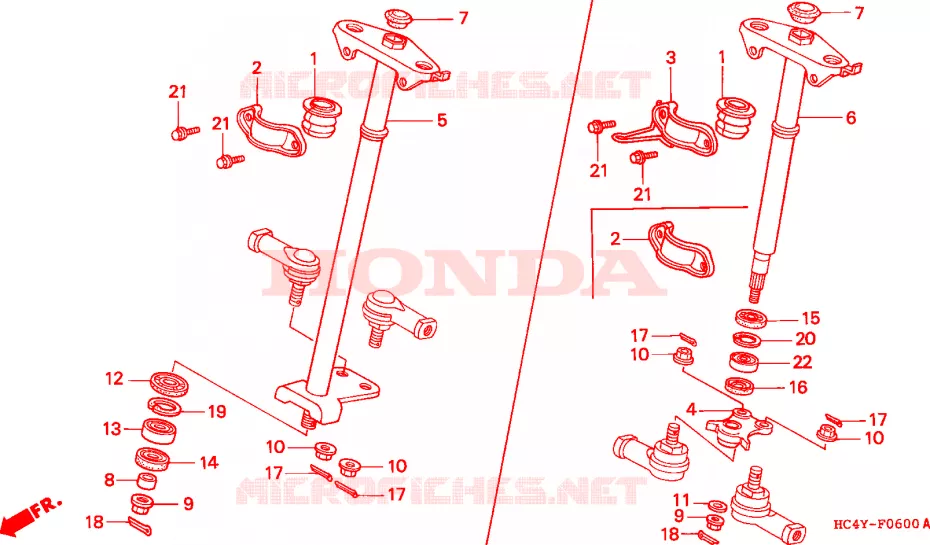 EJE DE DIRECCION Honda ATV 300 FOURTRAX 1994  TRX300FWR
