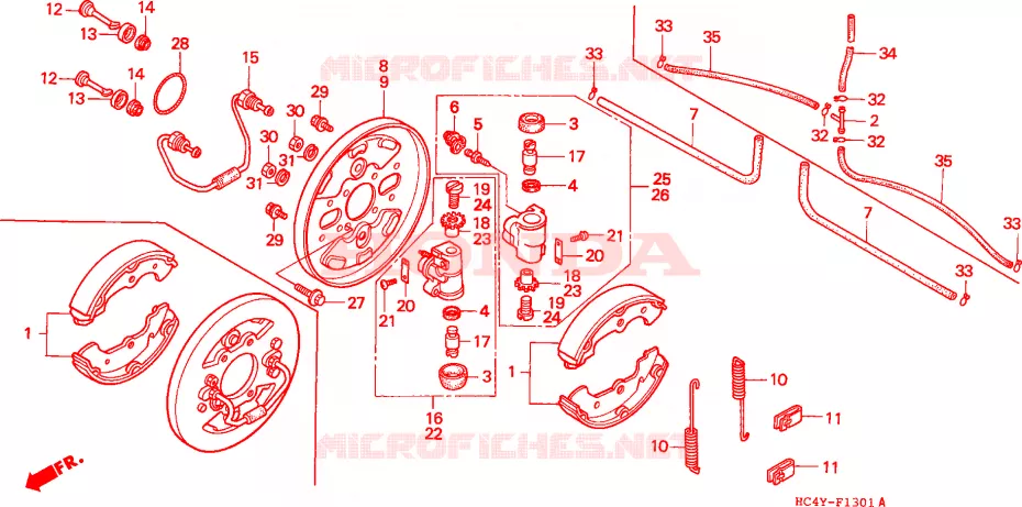 PANEL DE FRENO DELANTERO Honda ATV 300 FOURTRAX 1993  TRX300FWP