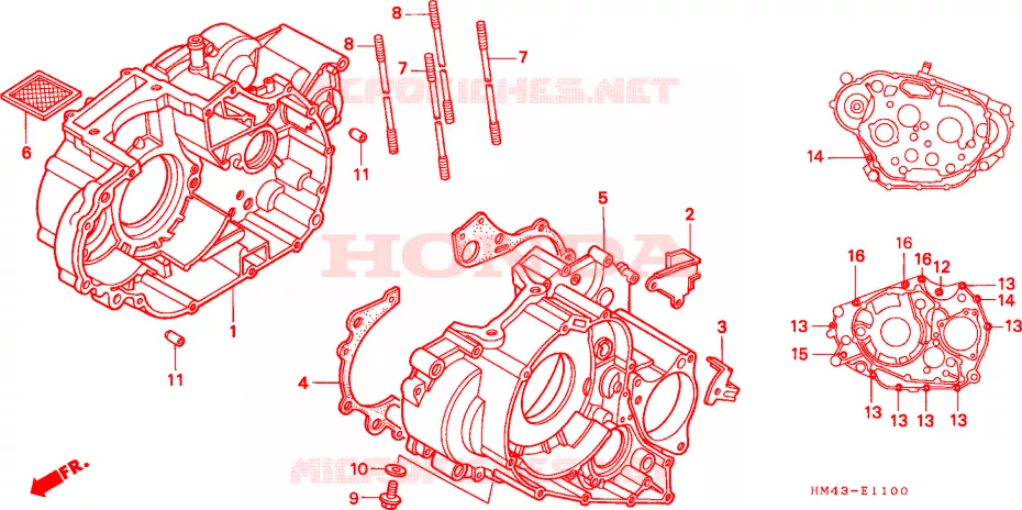 CARTER DE MOTOR Honda ATV 300 FOURTRAX 1996  TRX300T