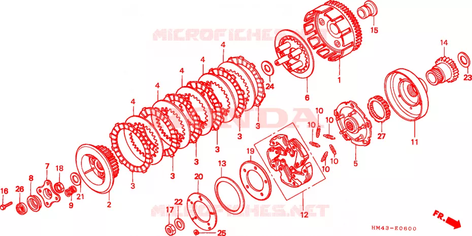EMBRAGUE Honda ATV 300 FOURTRAX 1999  TRX300FWX