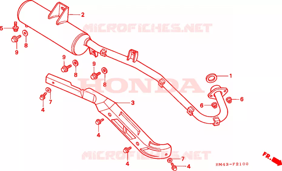 SILENCIADOR DE ESCAPE Honda ATV 300 FOURTRAX 1996  TRX300T