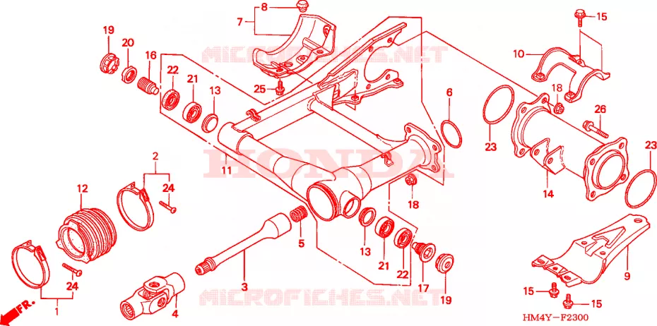 BRAZO DE OSCILACION Honda ATV 300 FOURTRAX 2000  TRX300FWY