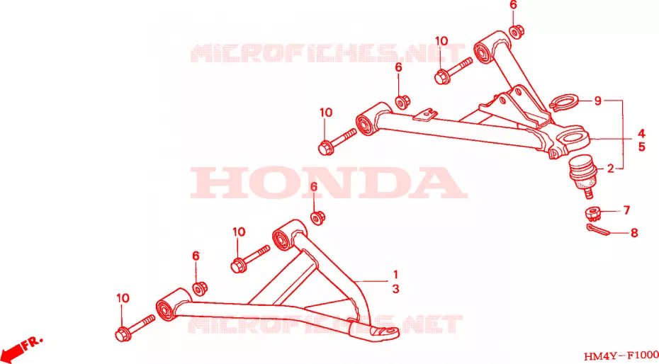 BRAZO DELANTERO Honda ATV 300 FOURTRAX 2000  TRX300Y
