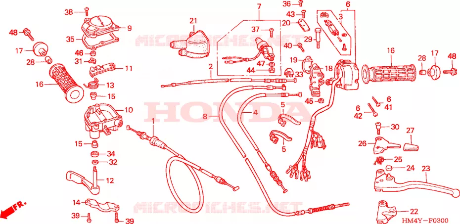 CABLE/INTERRUPTOR Honda ATV 300 FOURTRAX 2000  TRX300Y