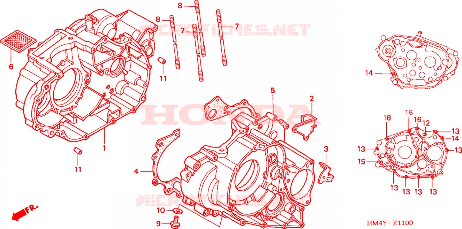 CARTER DE MOTOR Honda ATV 300 FOURTRAX 2000  TRX300FWY