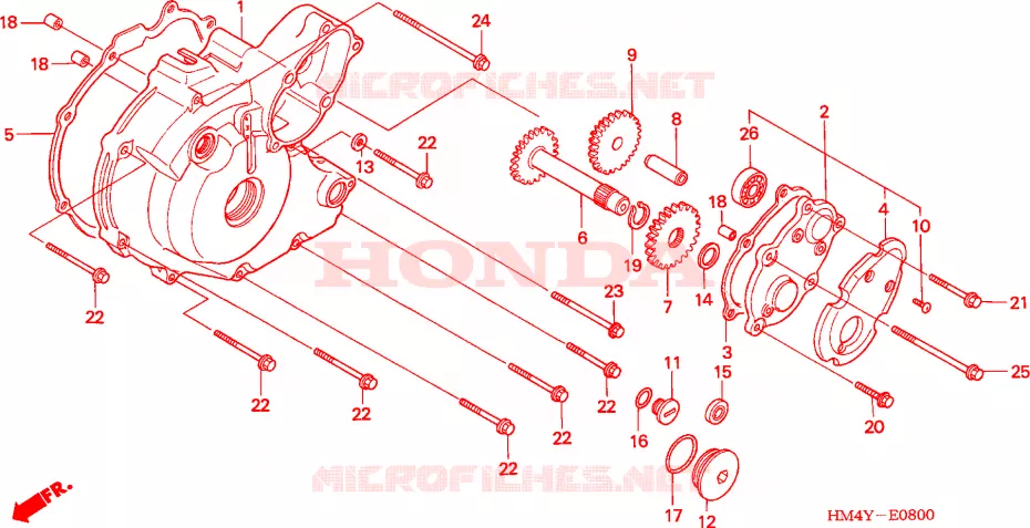 CUBIERTA DE CARTER IZQ.(1) Honda ATV 300 FOURTRAX 2000  TRX300Y