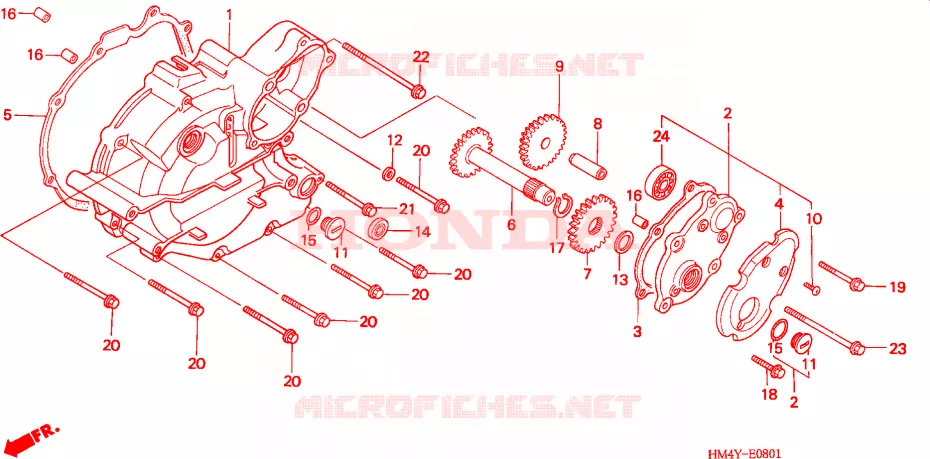 CUBIERTA DE CARTER IZQ.(2) Honda ATV 300 FOURTRAX 2000  TRX300FWY