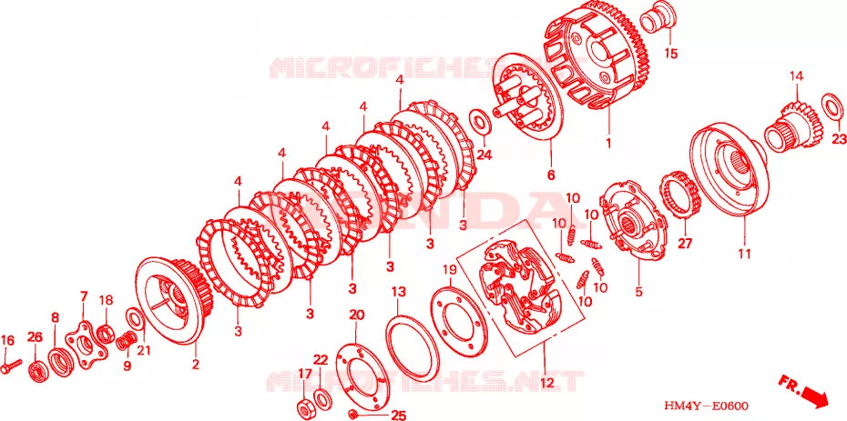 EMBRAGUE Honda ATV 300 FOURTRAX 2000  TRX300FWY