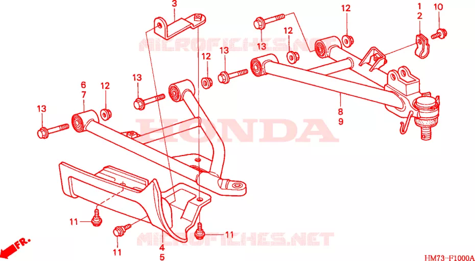 BRAZO DELANTERO Honda ATV 400 FOURTRAX 1996  TRX400FWT