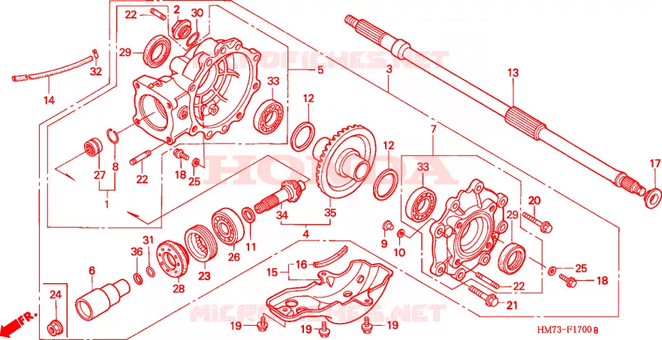 ENGRANAJE IMPULSADO FINAL Honda ATV 400 FOURTRAX 1999  TRX400FWX