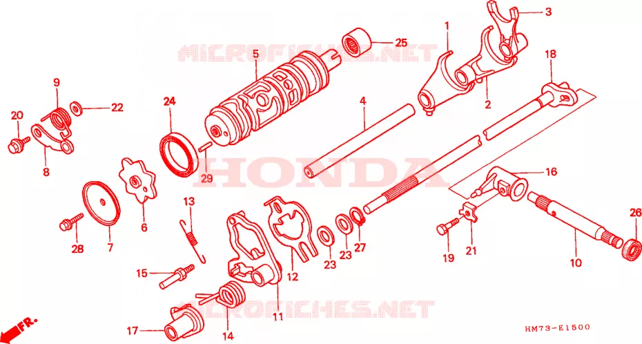 TAMBOR CAMBIO ENGRANAJES Honda ATV 400 FOURTRAX 1996  TRX400FWT