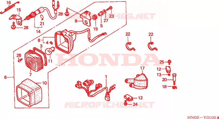 JUEGO DE LUZ DE PARADA Honda ATV 450 FOURTRAX 2002  TRX450FE2