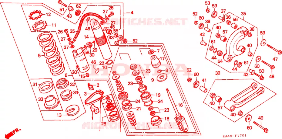 ALMOHADILLA TRASERA(2) Honda MOTO 250 CR 1986  CR250RG