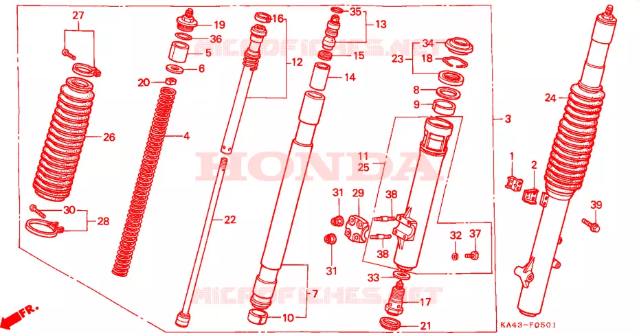 HORQUILLA DELANTERA(2) Honda MOTO 250 CR 1987  CR250RH